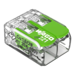WAGO 221-422 &mdash; Splicing Connector koos Levers 2-Conductor, 4 mm&sup2;, Transparent