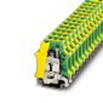 Phoenix Contact 0443023 &mdash; Protective Conductor Terminal Block USLKG, 2.5mm&sup2;-25mm&sup2;, NS 35/7.5 / NS 35/15 DIN Rail, 1-Position, Green/Yellow
