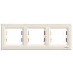 Schneider Electric EPH5800323 &mdash; Frame Asfora, 3-Gang, Cream