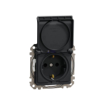 Schneider Electric SDD214024 &mdash; padrun Outlet Sedna Design & Elements, Anthracite, Side Earth Shut Screwless Lid, professionaalne