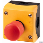 EATON 216525 &mdash; M22-PV/KC11/IY Housing, Controlled stop pushbuttons/emergency-stop buttons, Mushroom-shaped, 38 mm, Non-illuminated, Pull-to-release function, 1 NC, 1 N/O, Screw con