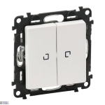 Legrand 752128 &mdash; 2-Gang 1-Way Switch Valena Life 250 V, White, 10AX, 10 A, Illuminated