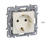 Legrand 764629 &mdash; Schuko padrun Outlet Nilo&eacute;, 2P+E, 16A, 250V, Screw Terminals, Ivory, Shuttered