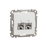 Schneider Electric SDD111462S &mdash; padrun Outlet Sedna Design & Elements CAT, STP, RJ45, Cat 6, White, Double DATA Outlet, Sedna Design & Elements