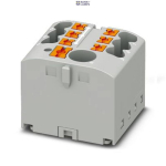 Phoenix Contact 3273330 &mdash; Distribution Block PTFIX 6/6X2.5 GY, 24A, hall, Push-In &uuml;hendus, jaoks Snapping Onto A Din Rail adapter, Direct Mounting koos Flange, Free-Hanging