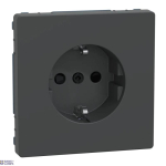 Schneider Electric MTN2300-6034 &mdash; padrun Outlet Merten System D SCHUKO, Screwless Terminals, Anthracite, SCHUKO -Outlet, Shutter, System Design