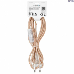 THORGEON 19035 &mdash; Flat Cord 3m 2&times;0.75mm&sup2; 2.5A 250V~ IP20 Switch EU Plug Transparent