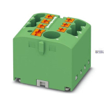 Phoenix Contact 3273338 &mdash; Distribution Block PTFIX 6/6X2.5 GN, 24A, roheline, Push-In &uuml;hendus, jaoks Snapping Onto A Din Rail adapter, Direct Mounting koos Flange, Free-Hanging