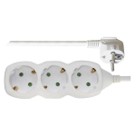Extension bar 3 ligzdu 3.0m ar earthing (balts) 1.5mm&sup2;, P0323R, EMOS