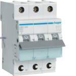 Hager MBS340 &mdash; Miniature Circuit Breaker 3P, 6 kA B-40 A Quick Connect, 3M