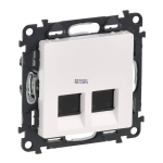 Legrand 753143 &mdash; Double padrun Outlet Valena Life IP21, RJ45, CAT6, RAL 9003, W 74.7mm, H 74.7mm, D 37mm, White, UTP