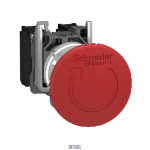 Schneider Electric XB4BS8444 &mdash; Emergency Stop Push-Button Harmony XB4, 2NC, 22.5mm, Red, IP66, Slow&ndash;break