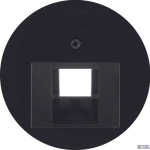 Berker 14072045 &mdash; FCC padrun outlet Centre plate R.1/R.3/R.classic, Black glossy