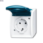 Busch-Jaeger 2CKA002083A0845 &mdash; pistikupesa Ocean 16A hall Blue-roheline Hinged Lid 20 EW-53-500