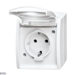 Busch-Jaeger 2CKA002083A0846 &mdash; pistikupesa ocean 20 EW-54-500 SCHUKO 16A IP44 Hinged Lid White
