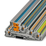 Phoenix Contact 3214047 &mdash; paigaldus Protective Conductor Terminal Block PTI 4-PE/L/NT, 28A, Push-in &uuml;hendus, 1st, 2nd ja 3rd lood, hall, Ns 35/7,5, Ns 35/15