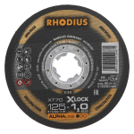 Met.pj. diskas XT70 125x1,5x22 X-LOCK, 250-211348, RHODIUS