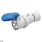 GEWISS GW62004H &mdash; Straight Connector Ip44/ip54, 2p+e 16a 200-250v 50/60hz, Blue, 6h, Screw Wiring