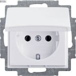 Busch-Jaeger 2CKA002018A0350 &mdash; 20 EUK-94-507 katted (partly incl. Insert) Protective Contact (SCHUKO) koos Hinged Lid alpine white - Basic55