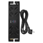 Strāvas Extension bar ar aizsardzību pret pārspriegumu (1800J) 3m 8 kontaktligzdas, IEC, RJ45 aizsardzība Black EMOS Black, P54252