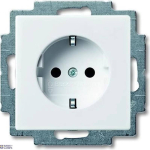 Busch-Jaeger 2CKA002011A3855 &mdash; 20 EUC-94-507 katted (partly incl. Insert) Protective Contact (SCHUKO) alpine white - Basic55