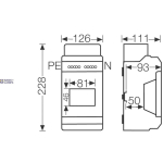 HENSEL 6100056 &mdash; Small Distribution Board KV 9104 101A, 400V, 1x4.5 moodulid, IP65, koos Terminals