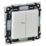 Legrand 752158 &mdash; Two-Gang Two-Way Switch Valena Life 10AX, 10A, White, IP44, Flush-Mounted