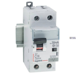 Legrand 411061 &mdash; Residual Current Circuit Breaker koos Overcurrent Protection DX3 1P+N, 1P, 6000 A, 16 A, 2P, 6 kA, 230 V, IP20, 50 Hz, 44 mm, 0.03 A, 30 mA