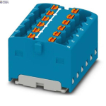 Phoenix Contact 3002763 &mdash; Distribution Block PTFIX 12X1.5 BU, 17.5A, Blue, Push-In &uuml;hendus, jaoks Snapping Onto A Din Rail adapter, Direct Mounting koos Flange, Free-Hanging