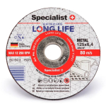 SPECIALIST+ grinding disks pikk LIFE, 125 x 6.4 x 22 mm, 250-21264