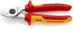 Knipex 95 16 165 &mdash; 95 16 165 kaabel Shears isoleeritud koos multi-component grips, VDE-tested chrome-plated 165 mm, 95-16-165
