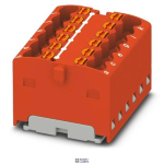 Phoenix Contact 3002766 &mdash; Distribution Block PTFIX 12X1.5 RD, 17.5A, Red, Push-In &uuml;hendus, jaoks Snapping Onto A Din Rail adapter, Direct Mounting koos Flange, Free-Hanging