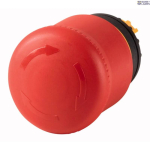 EATON 263467 &mdash; M22-PVT Emergency stop/emergency switching off pushbutton, RMQ-Titan, Mushroom-shaped, 38 mm, Non-illuminated, Turn-to-release function, Red, yellow, RAL 3000