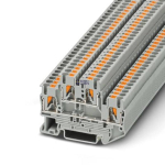 Phoenix Contact 3210567 &mdash; Double-lood Terminal Block PTTB 2.5, 22A, Push-In &uuml;hendus, 1St ja 2Nd lood, hall, Ns 35/7,5, Ns 35/15