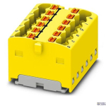 Phoenix Contact 3002769 &mdash; Distribution Block PTFIX 12X1.5 YE, 17.5A, Yellow, Push-In &uuml;hendus, jaoks Snapping Onto A Din Rail adapter, Direct Mounting koos Flange, Free-Hanging