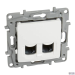 Legrand 764574 &mdash; Double padrun Outlet NILOE IP20, RJ45, CAT6, W 75.8mm, H 75.8mm, D 42.8mm, White, UTP