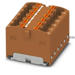 Phoenix Contact 3002776 &mdash; Distribution Block PTFIX 12X1.5 BN, 17.5A, Brown, Push-In &uuml;hendus, jaoks Snapping Onto A Din Rail adapter, Direct Mounting koos Flange, Free-Hanging