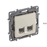 Legrand 664876 &mdash; Double padrun Outlet NILOE IP20, RJ45, CAT6, W 75.8mm, H 75.8mm, D 41.2mm, Beige