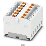 Phoenix Contact 3002779 &mdash; Distribution Block PTFIX 12X1.5 WH, 17.5A, White, Push-In &uuml;hendus, jaoks Snapping Onto A Din Rail adapter, Direct Mounting koos Flange, Free-Hanging