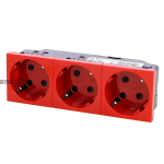 Legrand 077282 &mdash; padrun Mosaic 2P+E, 16 A, 250 V, IP40, IK07, Auxiliary safety supply (red)