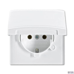 Busch-Jaeger 2CKA002064A0289 &mdash; 20 EUGK-34-101 padrun insert Protective Contact (SCHUKO) koos Hinged Lid alpine white - Allwetter 44 (IP 44)