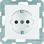 Berker 47238989 &mdash; SCHUKO pistikupesa enhanced contact kaitse, S.1/B.3/B.7, Polar White glossy