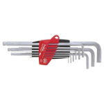 Wiha 07192 &mdash; Hexagonal Ball-End L-Shaped v&otilde;ti komplekt ProStar in Holder Matt Chrome-Plated 9-Piece