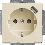 Busch-Jaeger 2CKA002011A6192 &mdash; 20 EUCBUSB-92-507 katted (partly incl. Insert) Protective Contact (SCHUKO) koos USB A white - Basic55