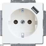 Busch-Jaeger 2CKA002011A6193 &mdash; 20 EUCBUSB-94-507 katted (partly incl. Insert) Protective Contact (SCHUKO) koos USB A alpine white - Basic55