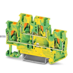 Phoenix Contact 3210596 &mdash; Protective Conductor Double-lood Terminal Block PTTB 2.5-PE, Push-In &uuml;hendus, 1St ja 2Nd lood, roheline-Yellow, Ns 35/7,5, Ns 35/15, 4-&uuml;hendus