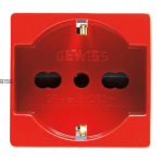 GEWISS GW20296 &mdash; ITALIAN/GERMAN STANDARD padrun-OUTLET 250V ac, jaoks Dedicated Lines, 2p+e 16a Dual Amperage, P40, 2 Modules, Red, System
