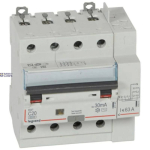 Legrand 411198 &mdash; Residual Current Circuit Breaker koos Overcurrent Protection DX3 4P, 20 A, 6000 A, 10 kA, 400 V, 6 kA, 30 mA