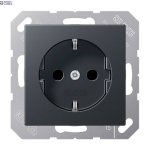 Jung A1520BFANM &mdash; SCHUKO padrun A, 16 A, 250 V, Thermoplastic Lacquered, Matt Anthracite, Screwless Terminals jaoks Rigid ja Flexible Wires