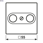 Jung A561PLTVWW &mdash; TV-FM-SAT padrun Centre Plate AS/A, 1-Gang, jaoks Antenna Outlet Sockets, White, 55 mm x 55 mm, Duroplastic